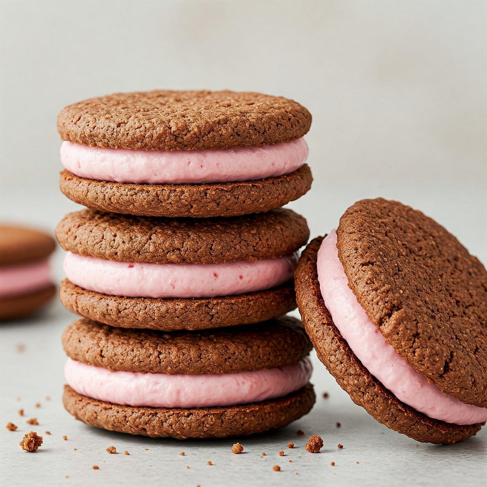 Strawberry cookie cream sandwich cookies
