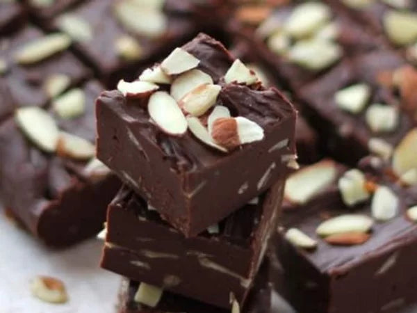 Keto chocolate almond fudge pieces