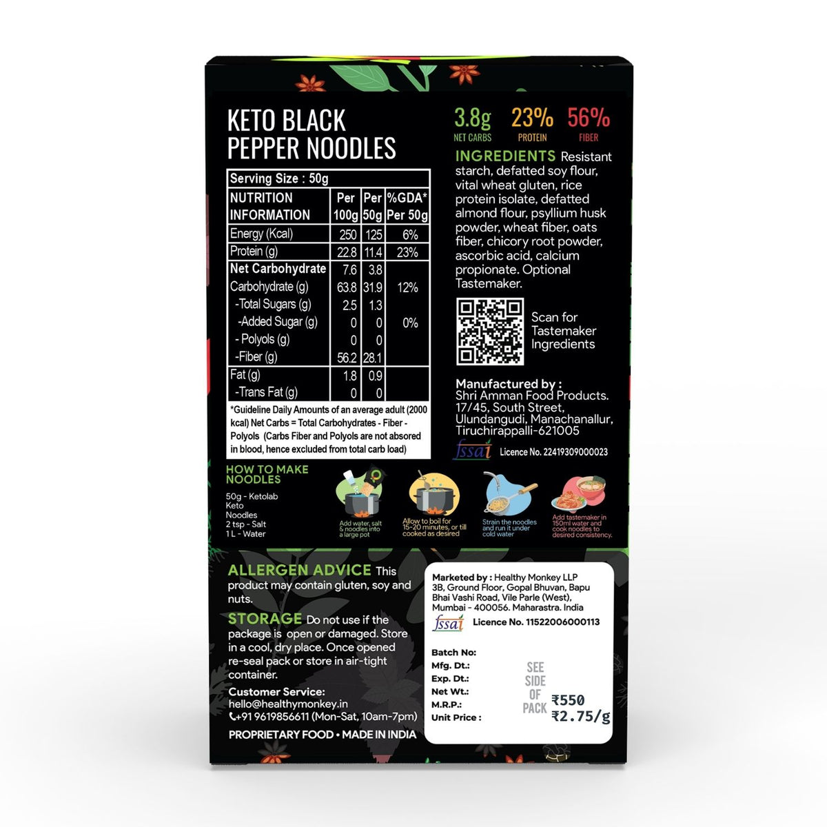 [flavour: Black Pepper] Ketolab Noodles — Black Pepper product image 8