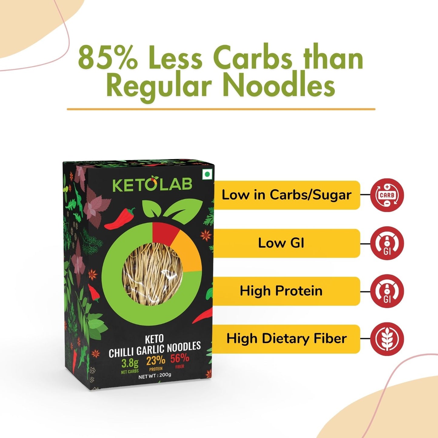 [flavour: Chilli Garlic] Ketolab Low-Carb Noodles — Chilli Garlic product image 3