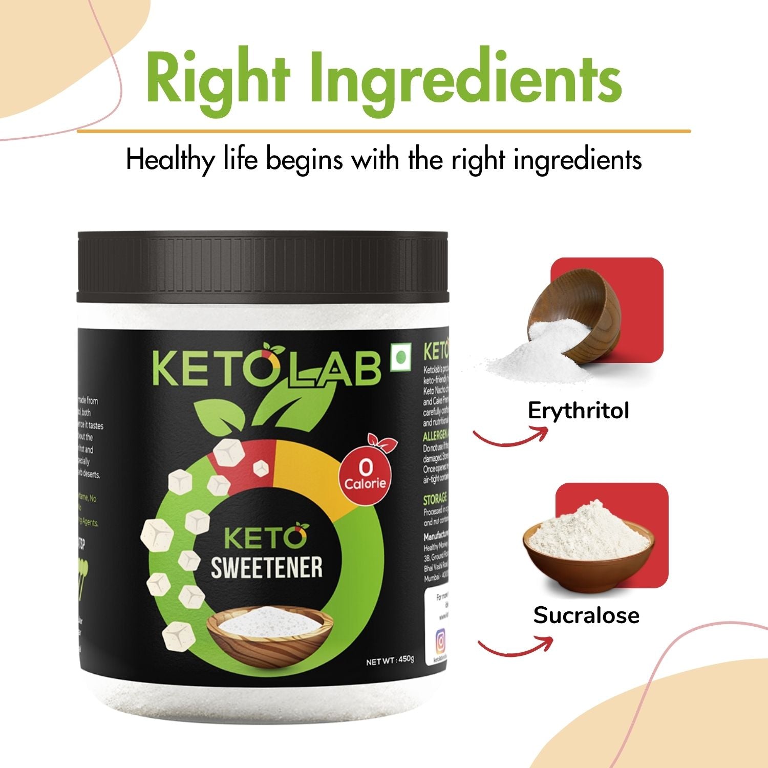[flavour: Plain] Ketolab Low-Carb 1:4 Sweetener — Plain product image 2