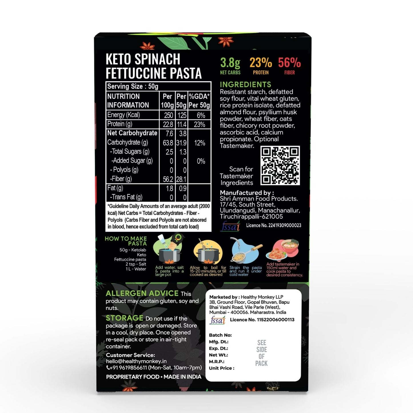 [flavour: Spinach] Ketolab Fettuccine Pasta — Spinach product image 7