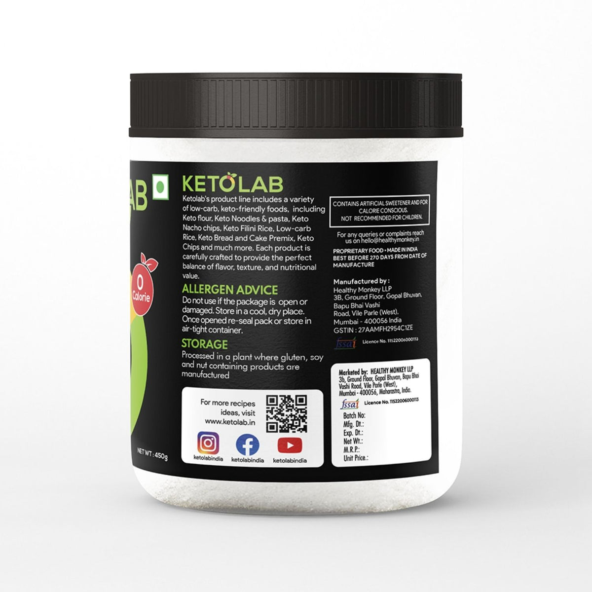 [flavour: Plain] Ketolab Low-Carb Erythritol — Plain product image 6