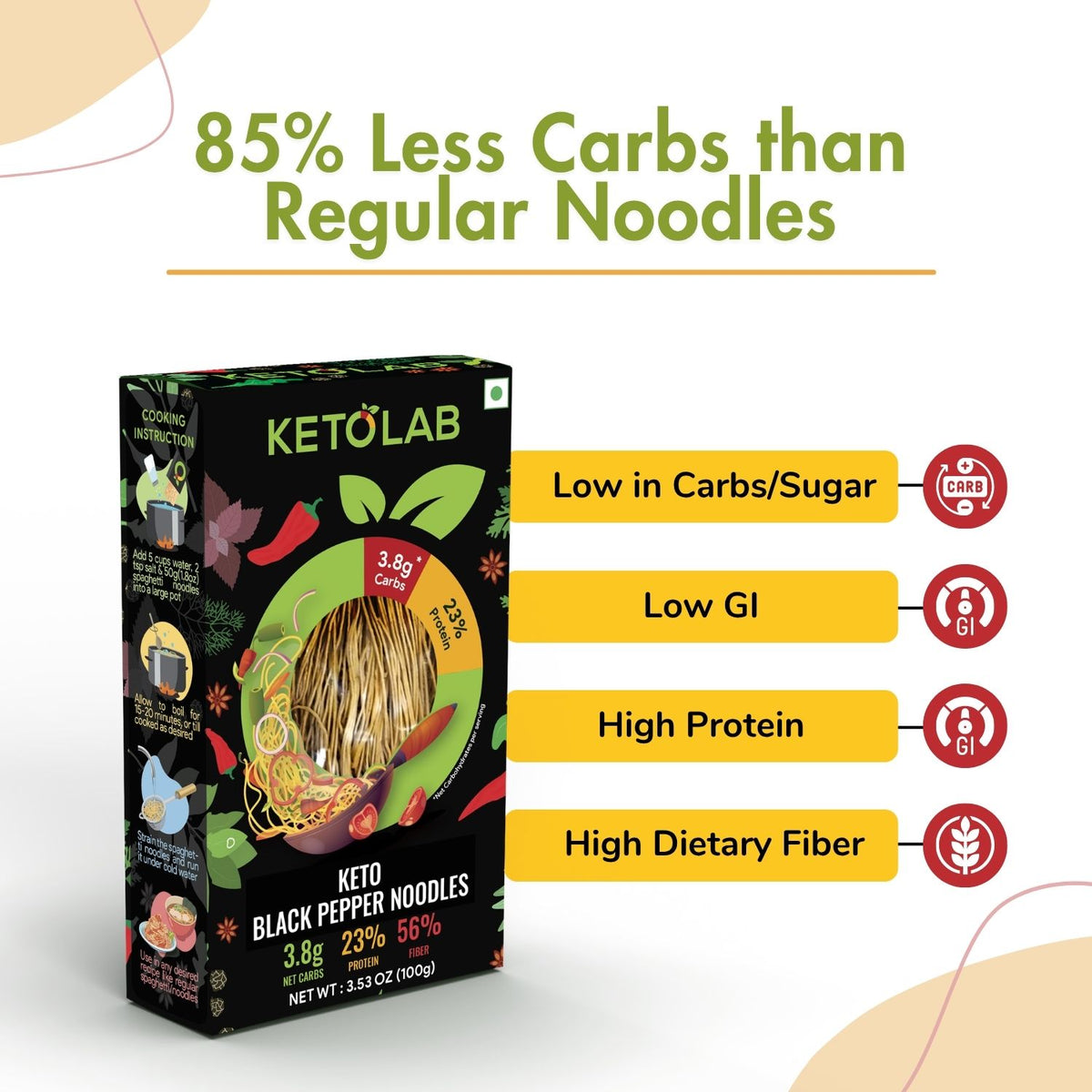 [flavour: Black Pepper] Ketolab Noodles — Black Pepper product image 4