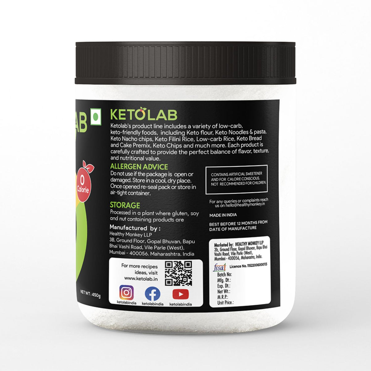 [flavour: Plain] Ketolab Low-Carb 1:4 Sweetener — Plain product image 6