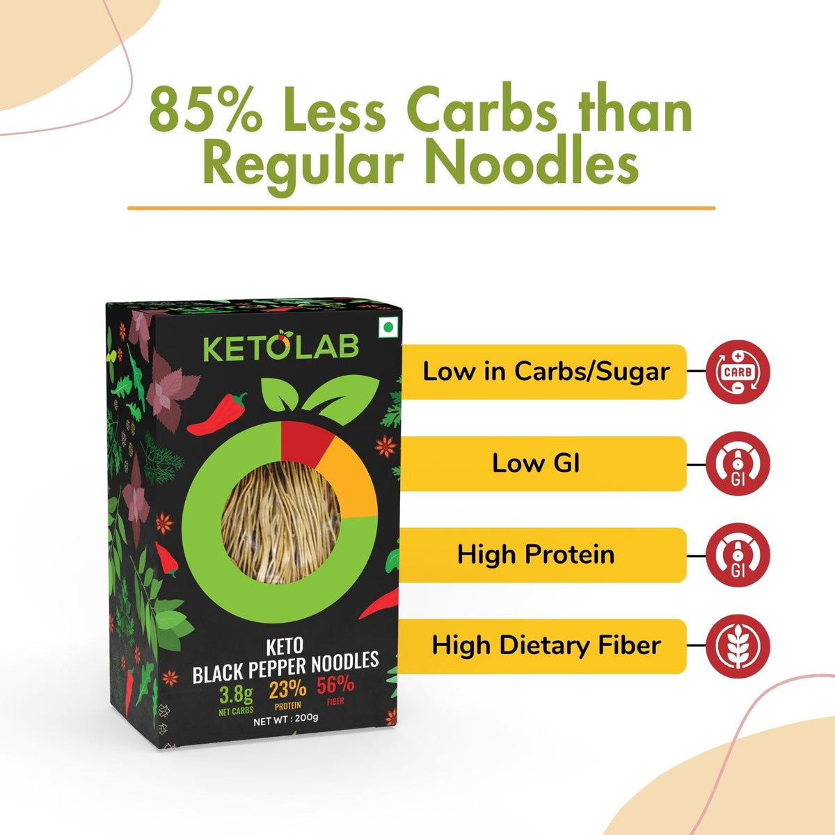 [flavour: Black Pepper] Ketolab Noodles — Black Pepper product image 4