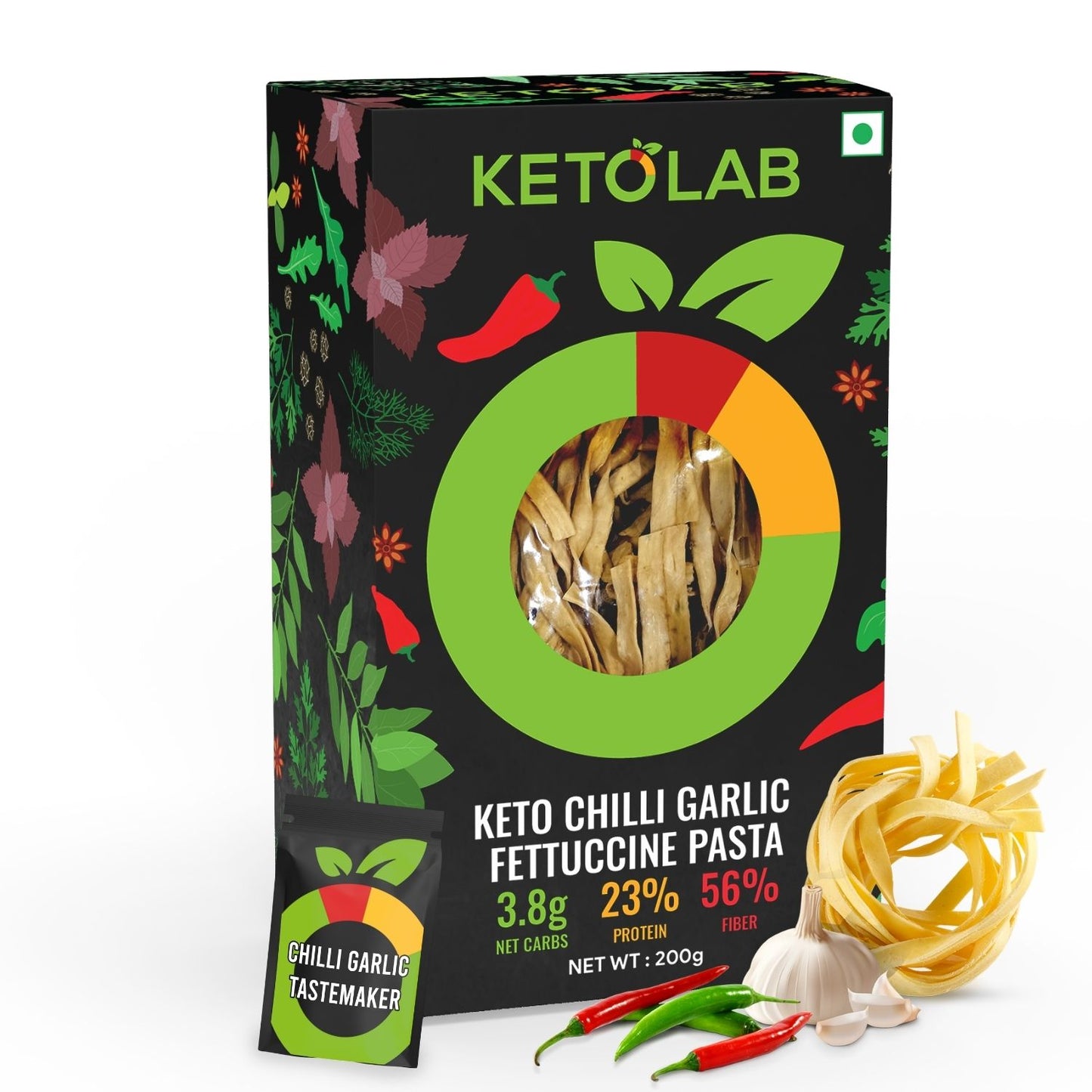 [flavour: Chilli Garlic] Ketolab Low-Carb Fettuccine Pasta — Chilli Garlic main image