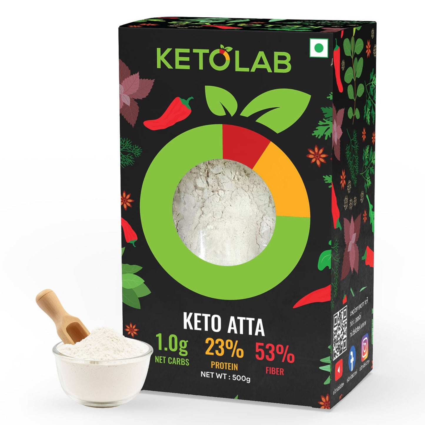 [flavour: Plain] Ketolab Low-Carb Atta — Plain main image