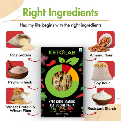 [flavour: Chilli Garlic] Ketolab Low-Carb Fettuccine Pasta — Chilli Garlic product image 3