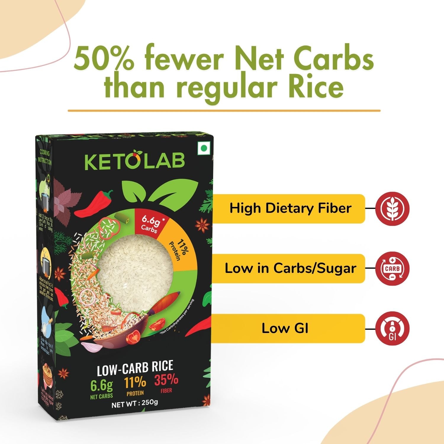 [flavour: Plain] Ketolab Low-Carb Rice — Plain product image 4