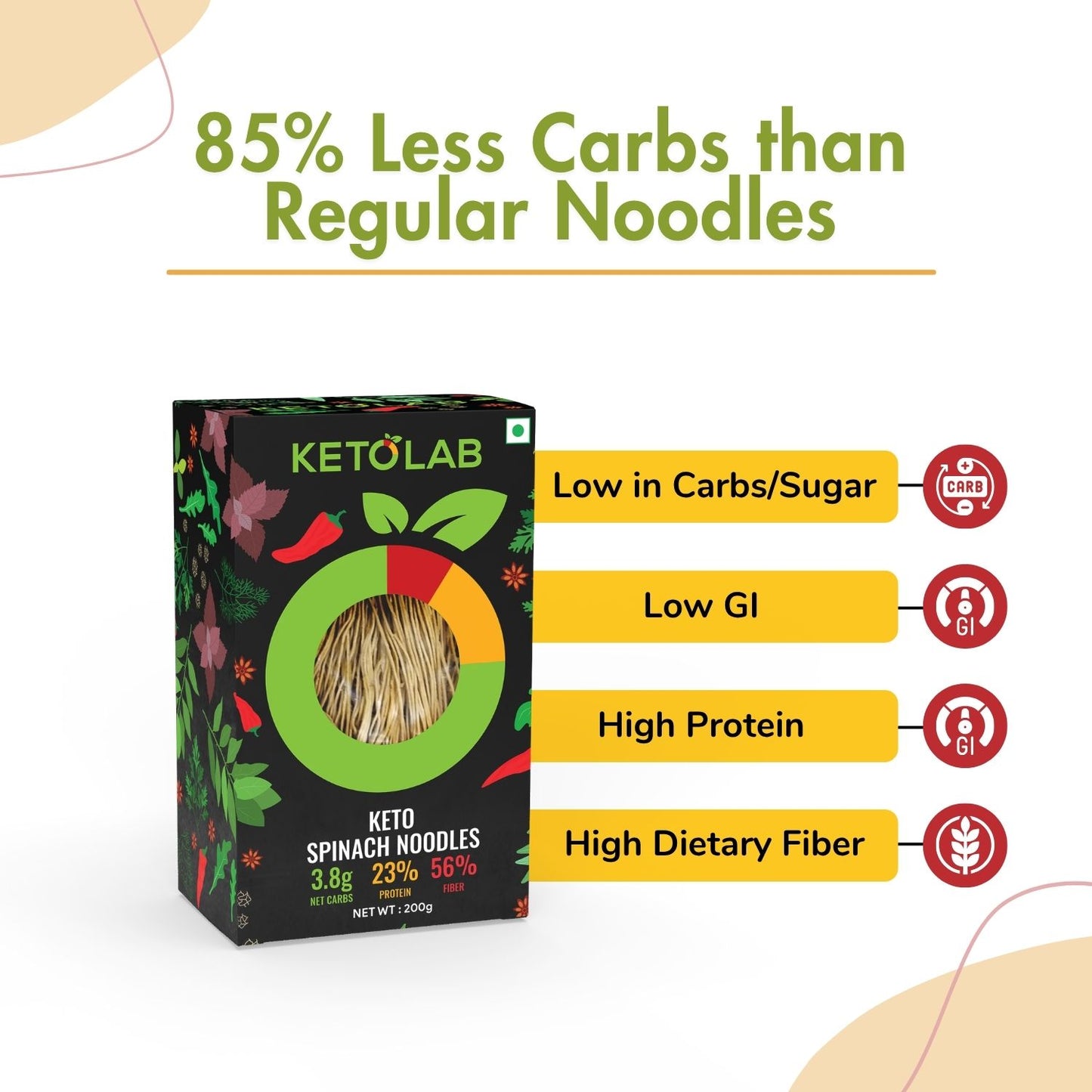 [flavour: Spinach] Ketolab Noodles — Spinach product image 4