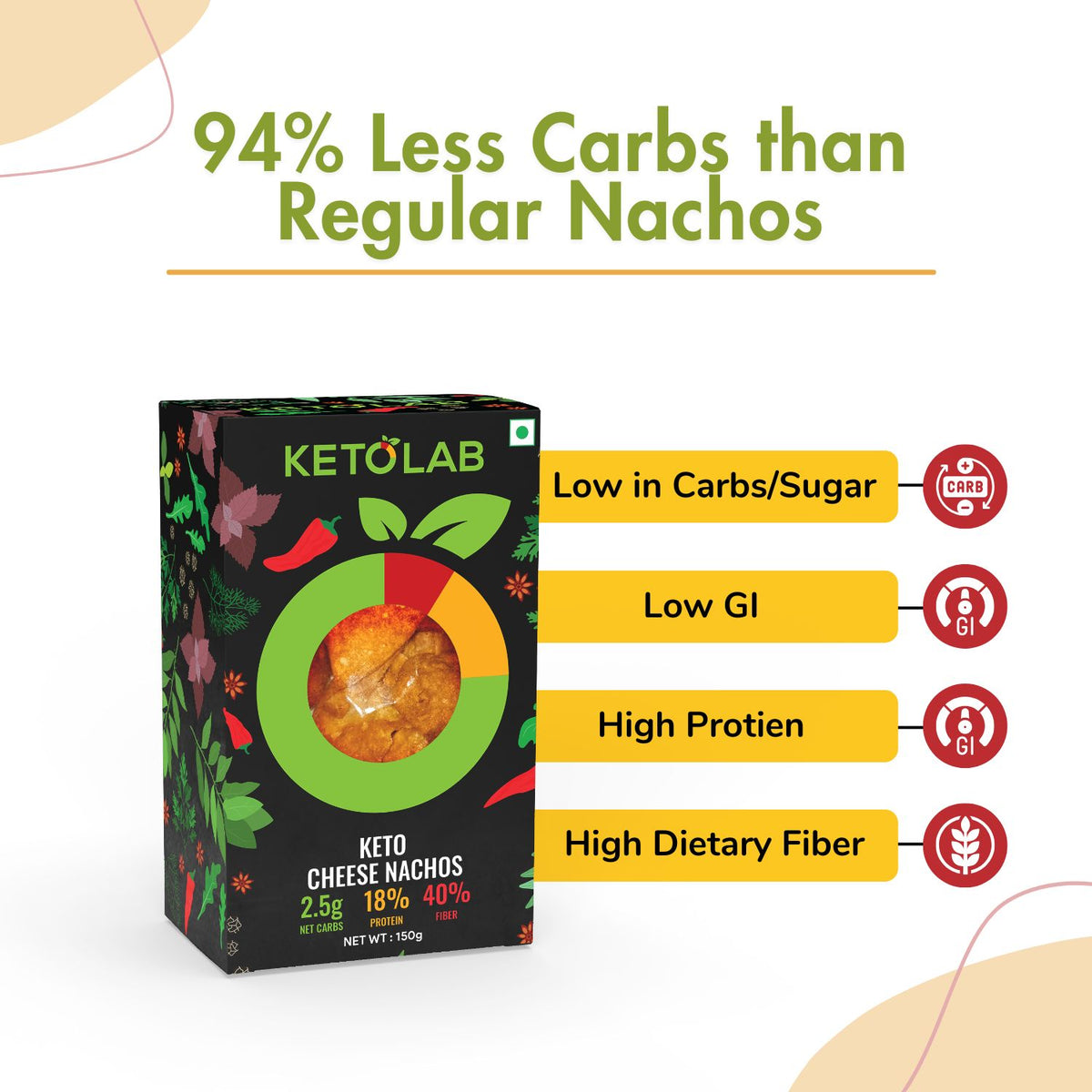 [flavour: Cheese] Ketolab Nacho Chips — Cheese product image 3