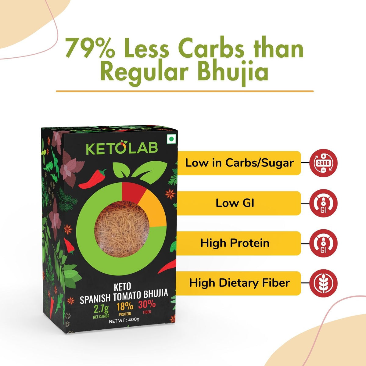 [flavour: Spanish Tomato] Ketolab Low-Carb Bhujia — Spanish Tomato product image 3