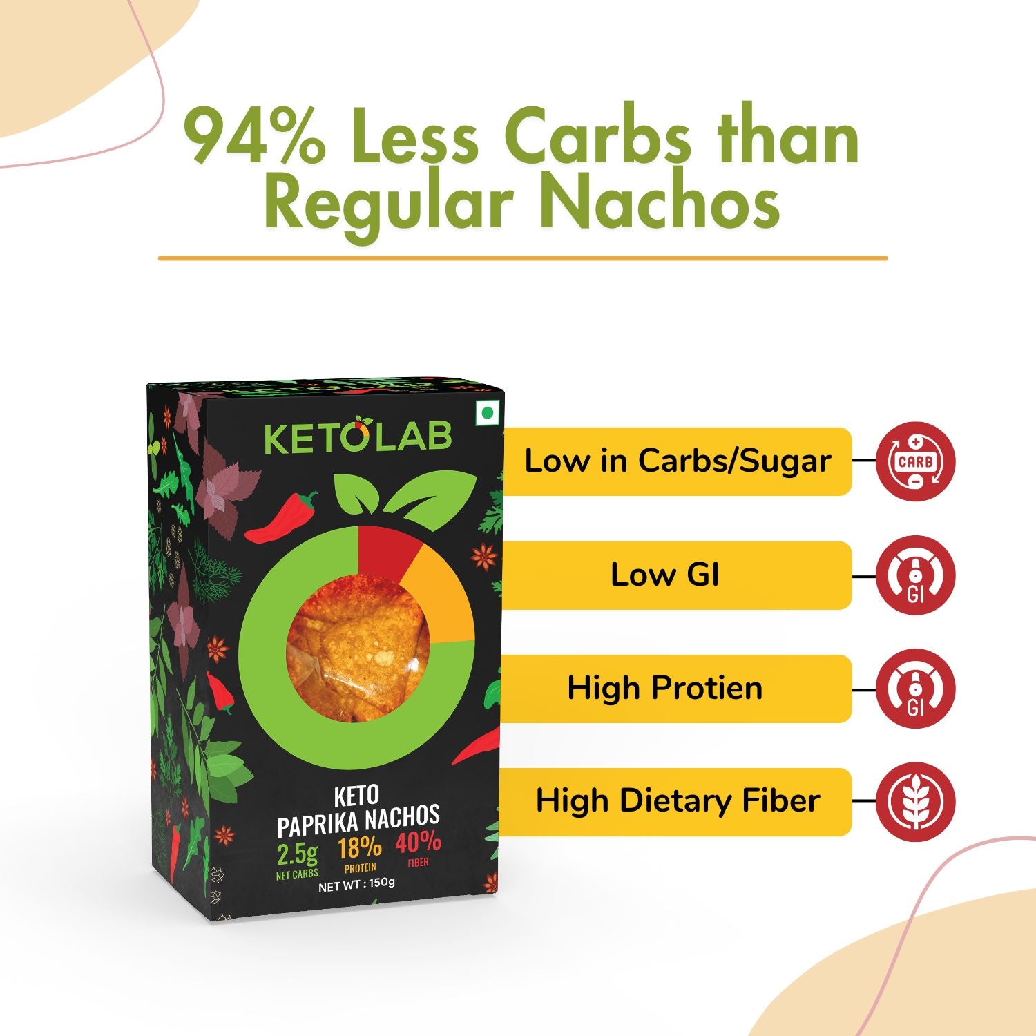 [flavour: Salsa] Ketolab Nacho Chips — Salsa product image 3