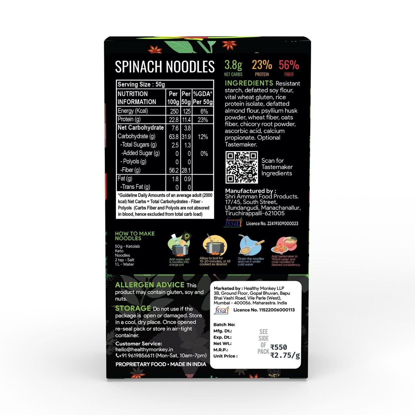 [flavour: Spinach] Ketolab Noodles — Spinach product image 8
