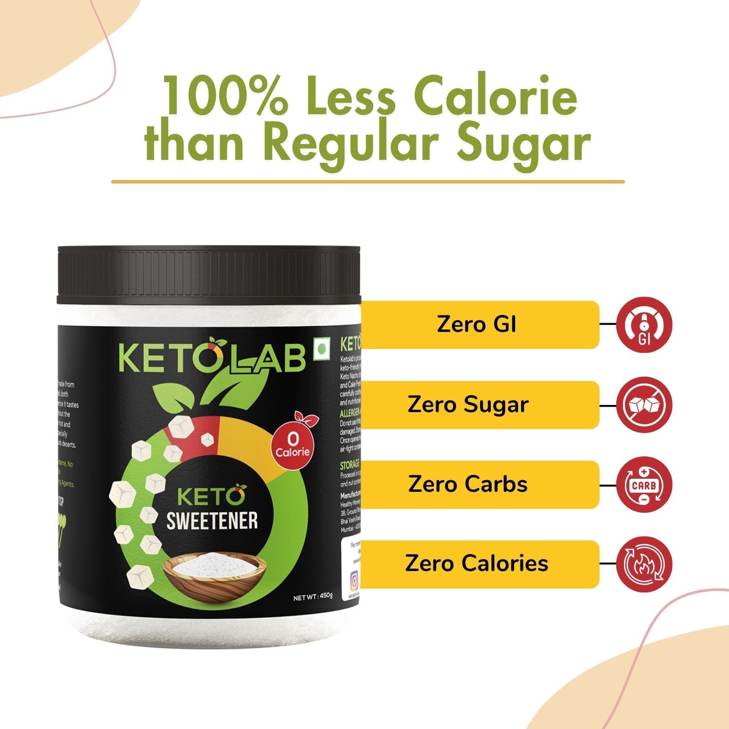 [flavour: Plain] Ketolab Low-Carb 1:4 Sweetener — Plain product image 3