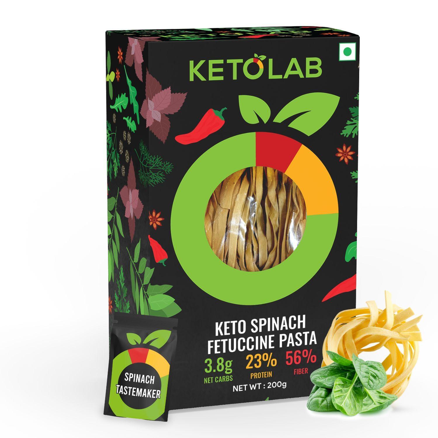 Ketolab Keto Spinach Fettuccine Pasta (Flat noodles)